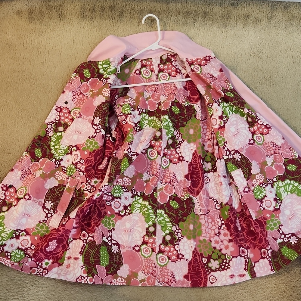 London Fog Reversible Pink/Floral Women's Coat Size Small - Picture 11 of 13